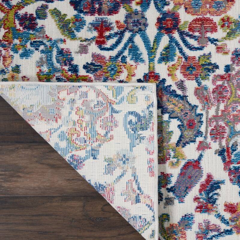 Jaguh Power Loomed Distressed Floral Traditional Non Skid Area Rug By HomeRoots - 90' X '63' X '0.5