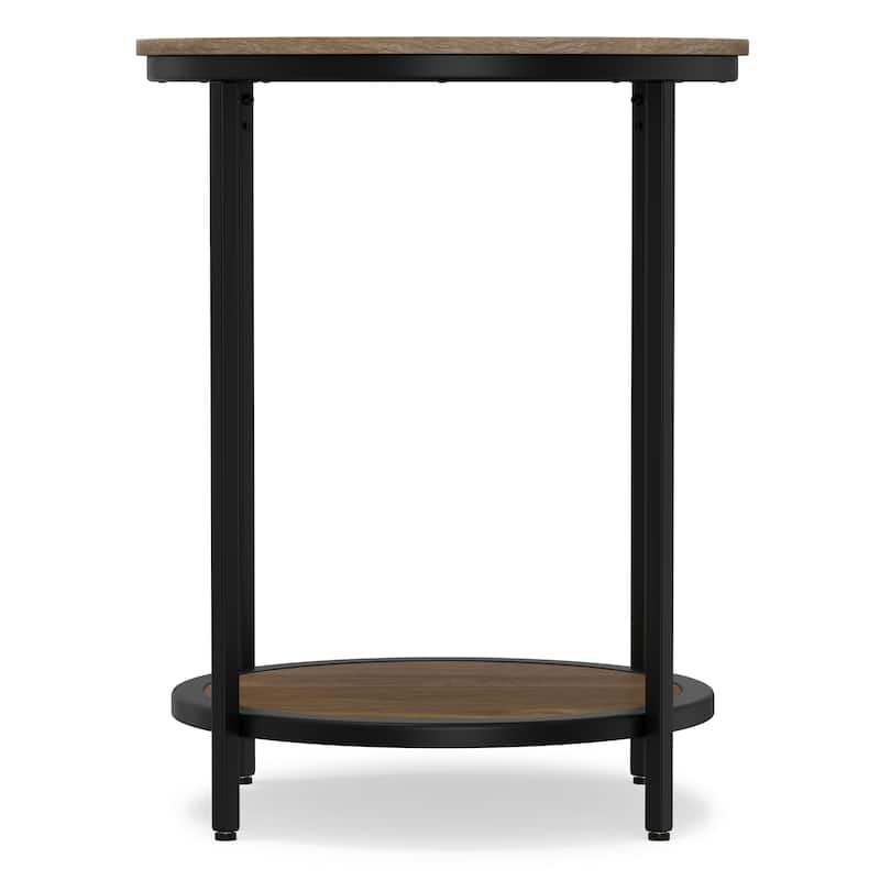 WYNDENHALL Alrich Industrial 18 inch Wide Metal Round Accent Side Table - 18 W x 18 D x 24 H