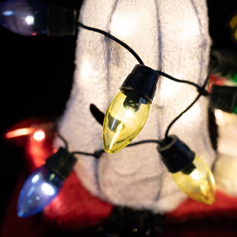 Lighted Snoopy on Dog House Outdoor Christmas Decoration - 18" - Clear Lights - Red