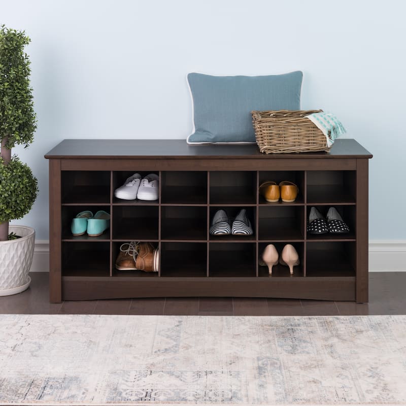 Copper Grove Arrowstone Espresso Shoe Storage Cubbie Bench