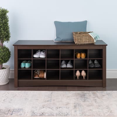 Copper Grove Arrowstone Espresso Shoe Storage Cubbie Bench