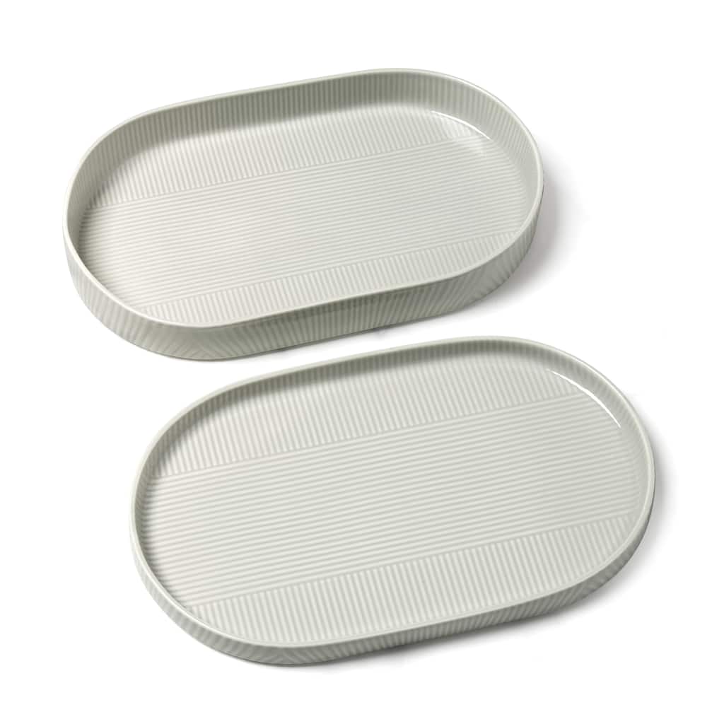Lenox Modulus 2-Piece Serving Set, Oval Platter & Bowl - Bowl: 14.25" x 8.74" Platter: 14.25" x 8.82"