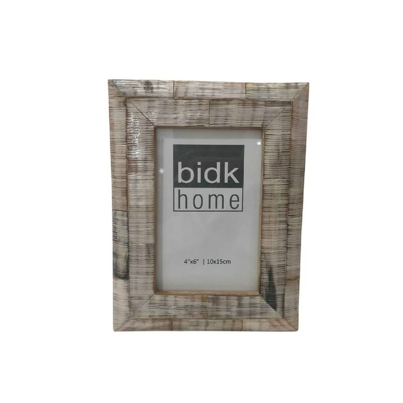 Distressed Beveled Rectangular Picture Frame - for 4" x 6" Photo - Gray