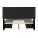 preview thumbnail 13 of 13, Queen Size Bed Velvet Upholstered Platform Storage Bed with 4 Drawers, Rivet-decorated Headboard and Embedded LED Light Strip