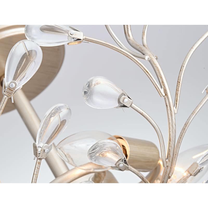 Flavia 4-light Crystal Beaded 9-Branch Semi-Flush Mount - 18 inches in diameter x 12 inches H