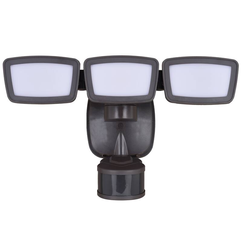 Integrated LED Motion Sensor Dusk to Dawn 3-Head Outdoor Security Flood Light - 240 Degree - 85 Ft.