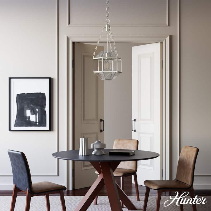 Hunter 11" Indria 1-Light Pendant - Kitchen Island, Dining Room, Entry - Industrial, Contemporary, Geometric
