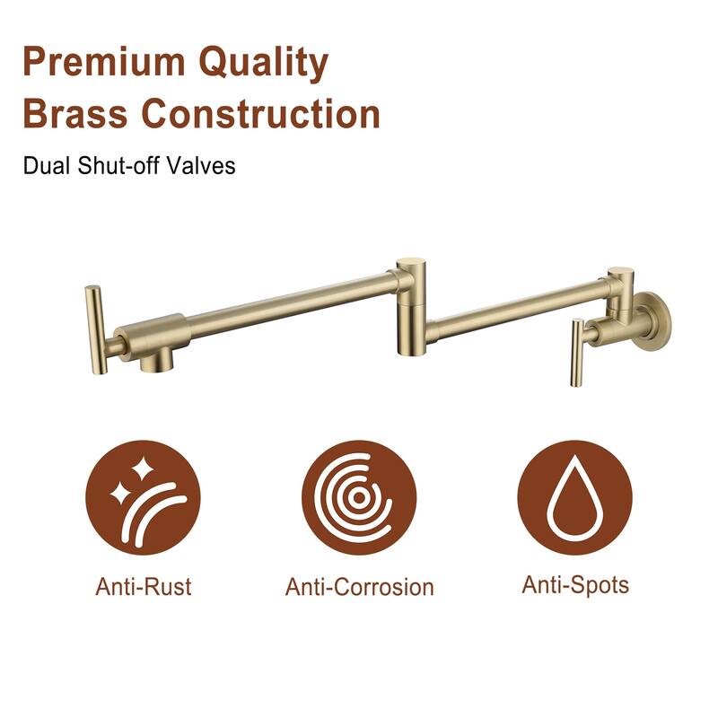 Retro Handles Wall Mount Kitchen Faucet