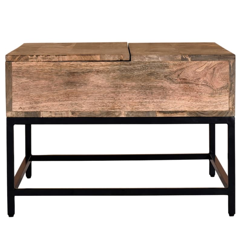 Natural Burnt Coffee Table - 36" - Brown and Black