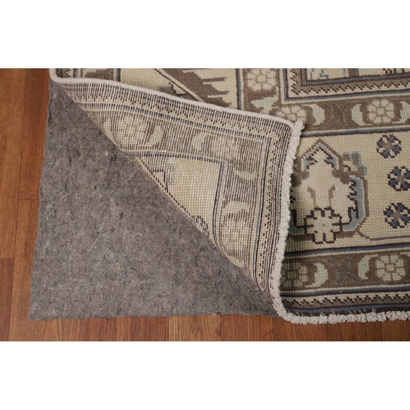Medallion Tabriz Persian Square Area Rug Hand-Knotted Wool Carpet - 9'2"x 9'6"