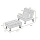preview thumbnail 9 of 16, Modern Fabric Single Sofa Bed with Ottoman, Convertible Folding Futon Sofa Chair, Lounge Chair Set with Metal Legs