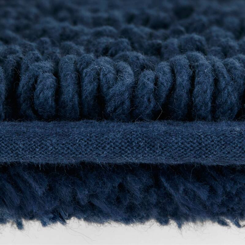 1 PCS 24x36"Tufted 3000 GSM Reversible Bath Rug Navy - 3' x 2'