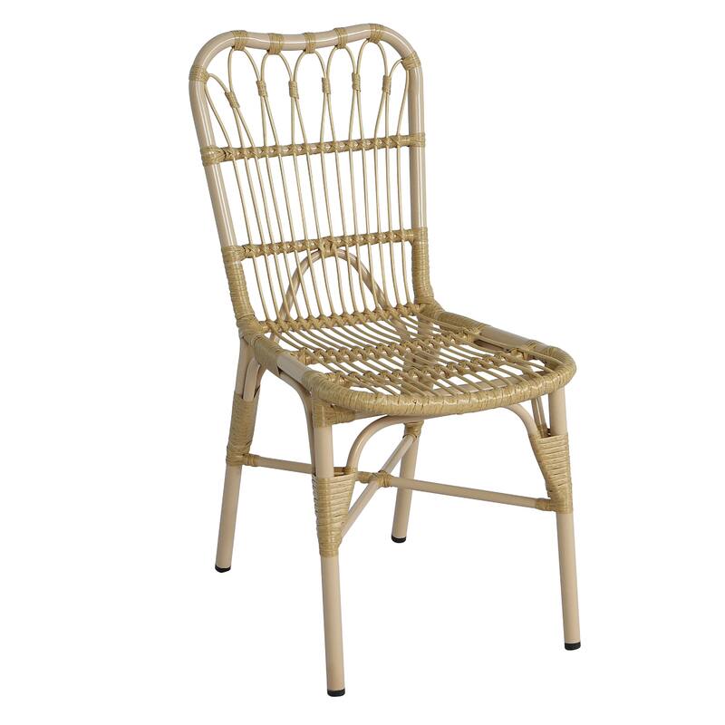 Christopher Knight Home - Mid-Century Modern 5-Piece Acacia Wood & Rattan Outdoor Dining Set with Square Table and Woven Chairs