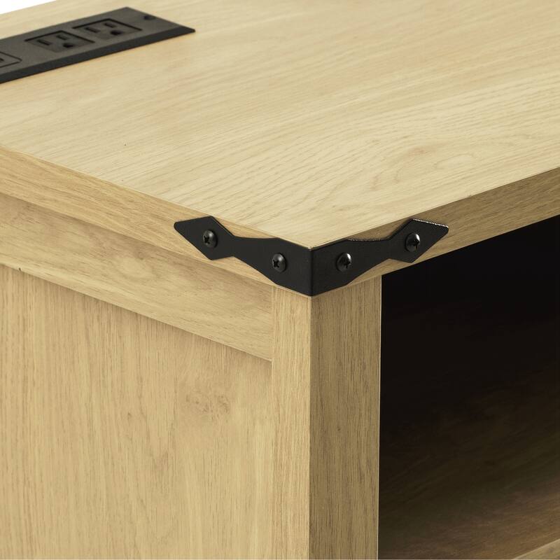 Modern 4-Door Sideboard Buffet with Power Outlets & USB Ports