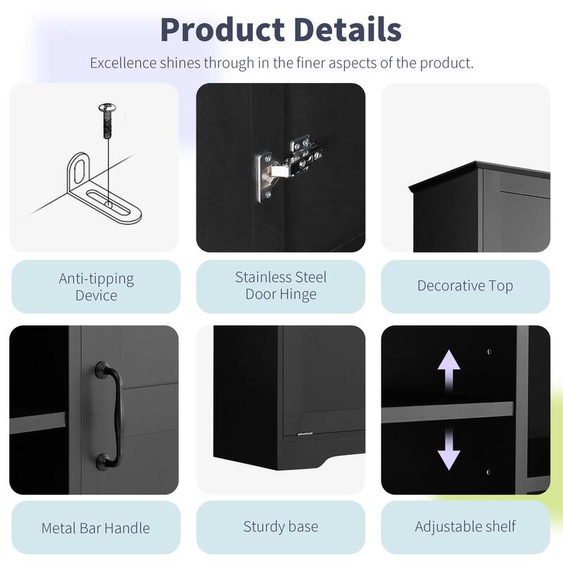 Roomfitters 68" Tall Bathroom Storage Cabinet with Dual Tilt-Out Laundry Hampers