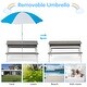 preview thumbnail 6 of 4, 3-in-1 Kids Wood Outdoor Picnic Table with Umbrella, Convertible Sand & Wate