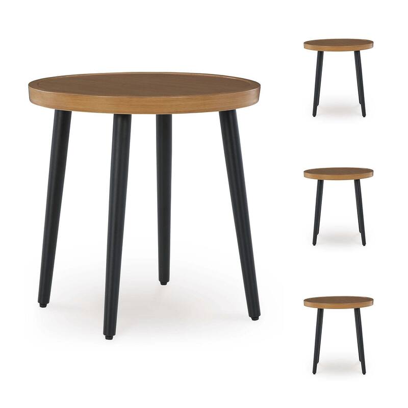 Signature Design by Ashley Horizon Hall Brown/Black Outdoor End Table - 22.13" W x 22.13" D x 22.88" H