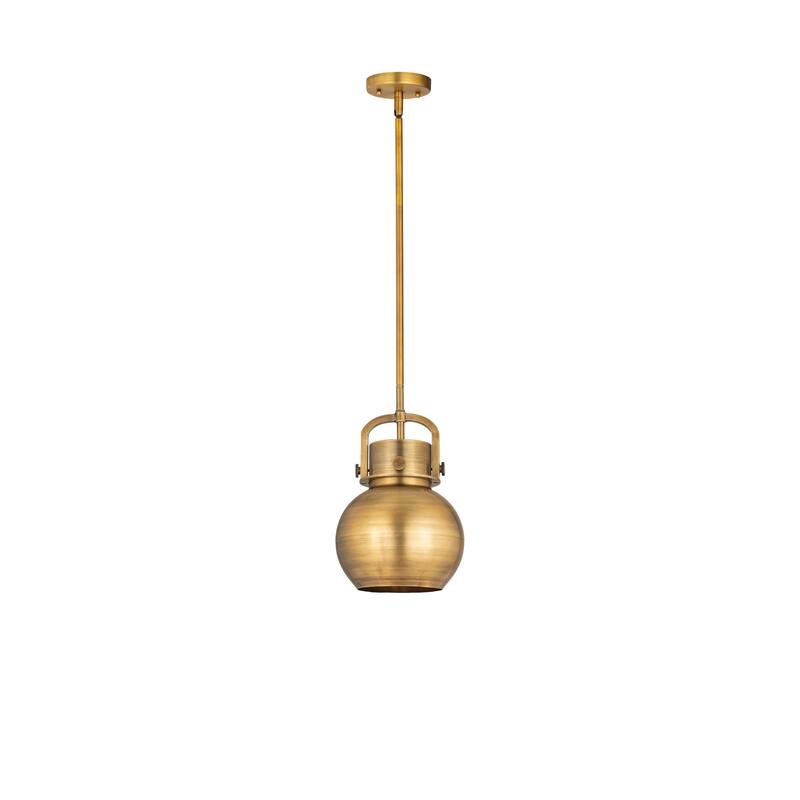 Innovations Lighting Newton Metal Sphere - 1 Light 8" Stem Hung Pendant - Brushed Brass