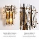 preview thumbnail 3 of 13, Glam Luxury 3-Light Tiered Crystal Wall Sconce Black Brass Bathroom Bedroom Accent Lamp - W 12.6" x H 15"