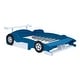 preview thumbnail 5 of 7, Blue Full Size Race Car Platform Bed with Storage