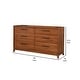 preview thumbnail 5 of 3, Dresser with 6 Drawers and Wooden Frame, Brown