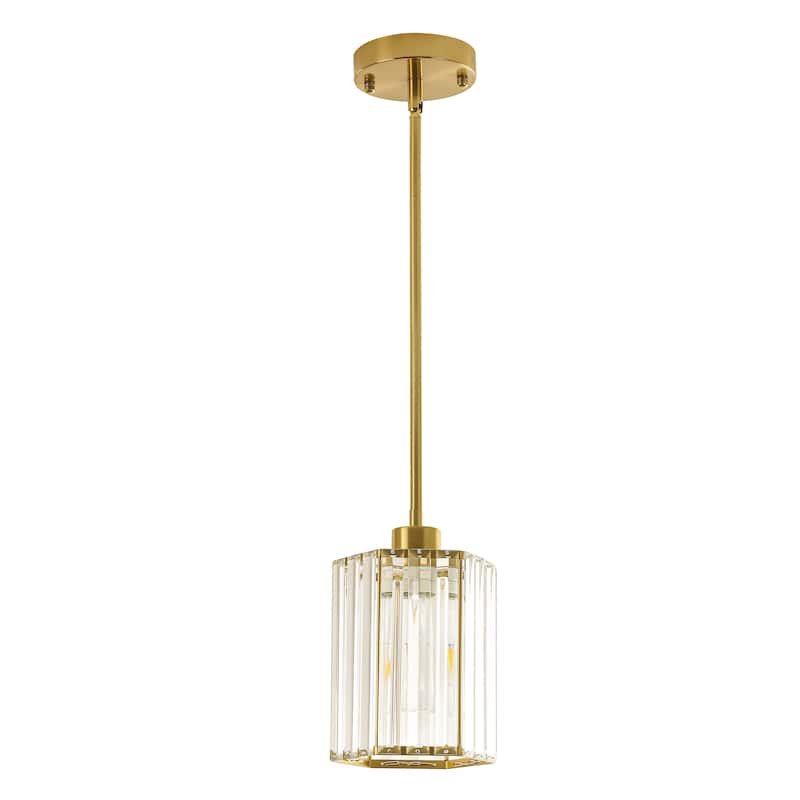 1-Light Crystal Pendant Lighting Fixtures for Sloped Ceiling