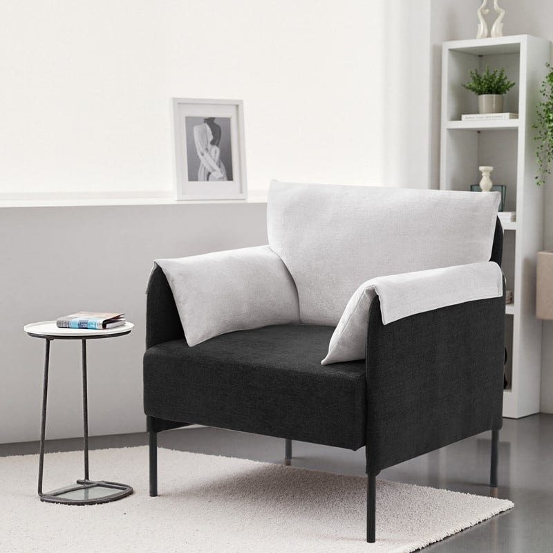 Two-Tone Upholstered Accent Chair with Wrapped Armrests