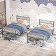 preview thumbnail 1 of 38, VECELO 14 Inch Twin Size Metal Platform Bed Frame,Kids Bed Set of 2, Bed Frame Set of 2