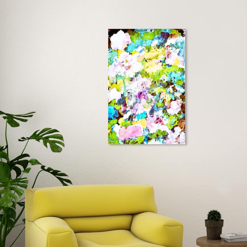 Wynwood Studio Abstract Tea Garden Blue and Modern & Contemporary Wall Art Canvas Print - 30 x 20