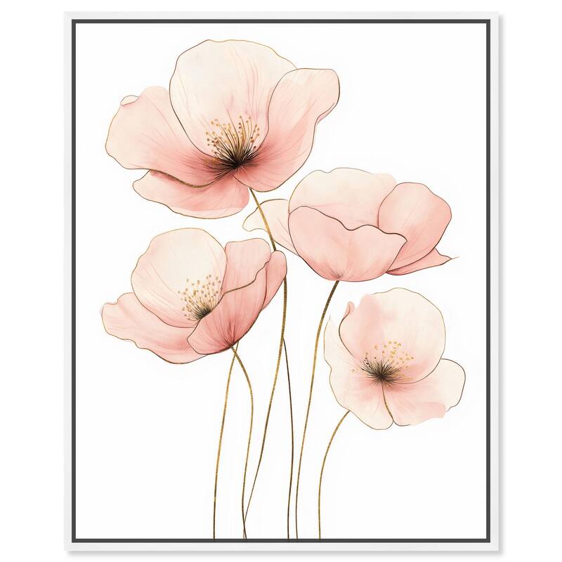 Pink Petal light Canvas by Art Remedy - White - 16" x 20"