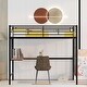 preview thumbnail 3 of 11, Modern Style Loft Bed with Built-in Ladder, Desk and Grid, Space-saving, Twin Size, Black