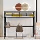 preview thumbnail 4 of 12, Twin Metal Loft Bed with Desk and Metal Grid, Space-saving, Black