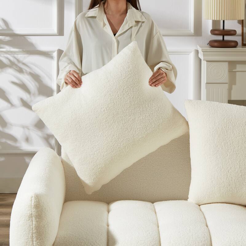 3-Seater + 3-Seater Sofa Combo - Teddy Upholstery for Family Gatherings