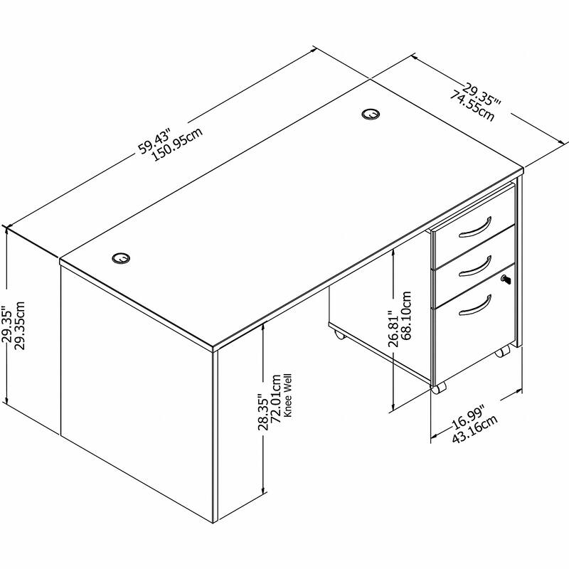 Studio C 60W x 30D Office Desk with Drawers by Bush Business Furniture