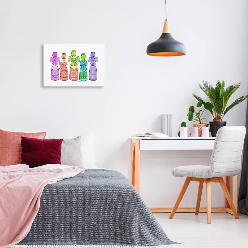 Stupell Patterned Drink Bottles Canvas Wall Art Design By Katie Conley