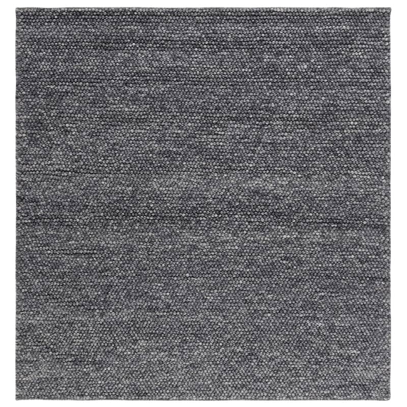 SAFAVIEH Handmade Natura Gonnie Wool Rug - 6' Square - Dark Grey