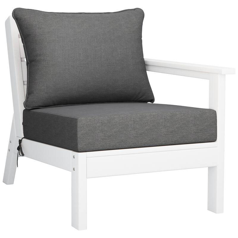 Birchwood All Weather HDPE Outdoor Patio White Deep Seating Conversation Set (5-Piece Set)