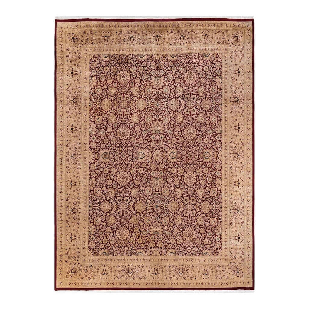 Overton Handknotted Wool Traditional Oriental Red Area Rug - 9' x 12'