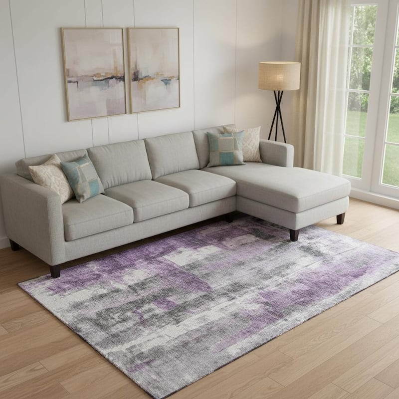 HomeRoots Abstract Transitional Rectangle Area Rug - 9' X 12' - 9' X 12'