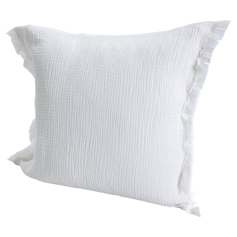 Sevita Solid Turkish Cotton Fringed Throw Pillow