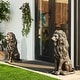 preview thumbnail 54 of 63, Glitzhome Set of 2 MGO Majestic Sitting Guardian Lion Statues Porch Sculpture Outdoor Indoor 28" H Bronze