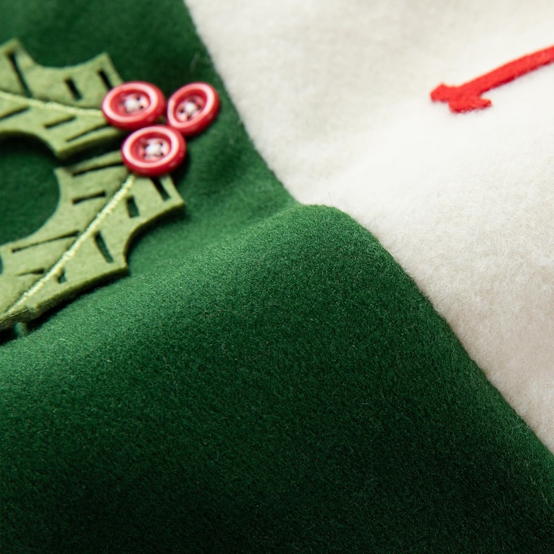 Glitzhome 48"D Traditional Dachshund Happy Holly Days Christmas Tree Skirt With Border