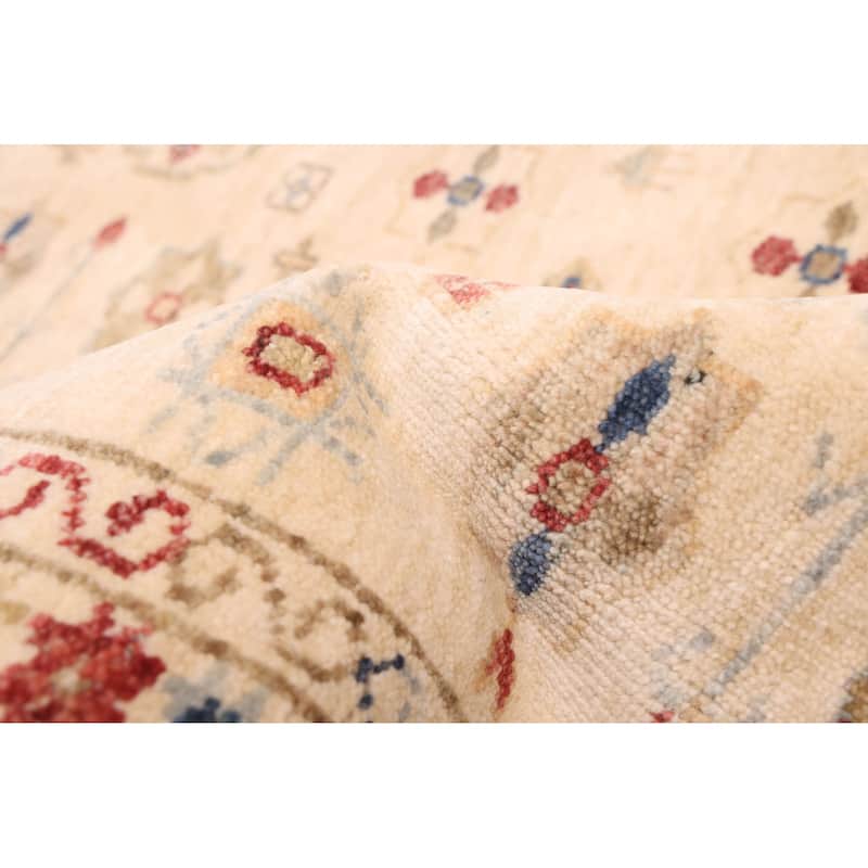 ECARPETGALLERY Hand-knotted Jules Sultane Ivory Wool Rug - 6'2 x 8'11