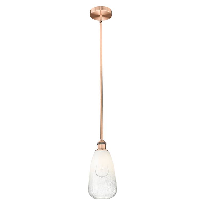 Innovations Lighting Endless Possibilities Edison - Brookhaven Almond - 1 Light 6" Stem Hung Mini Pendant - Antique Copper/Opal