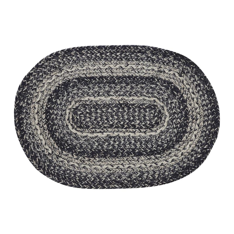 Sawyer Mill Black White Jute Oval Placemat