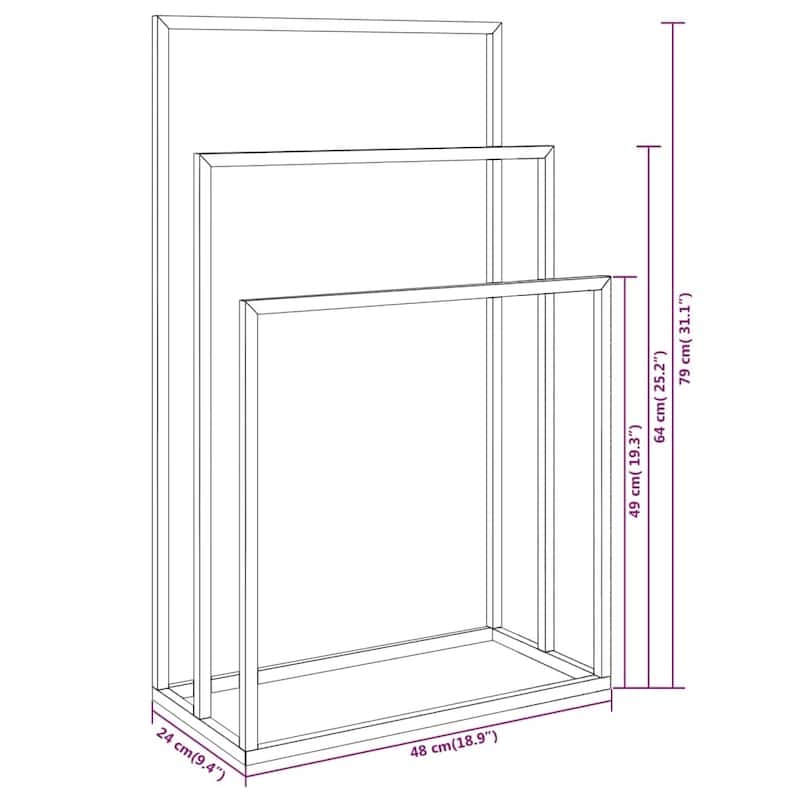 vidaXL Towel Rack Freestanding 2 Tier Towel Holder Stand for Bathroom Iron