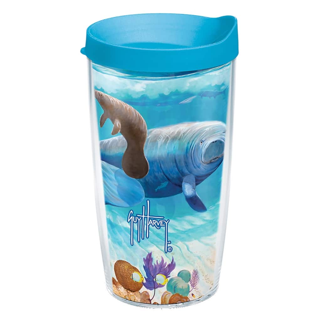 Tervis Guy Harvey Manatee Made in USA Double Walled Insulated Travel Tumbler, Classic