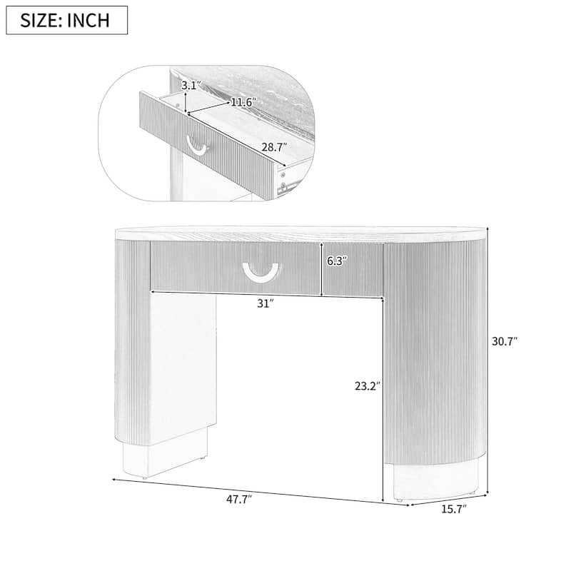 Mirod Modern Console Table with Vertical Ribbed Design