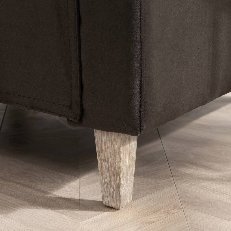 Stylish Living Room Sofa with High-Resilience Foam and Rubber Wood Legs - Easy Assembly