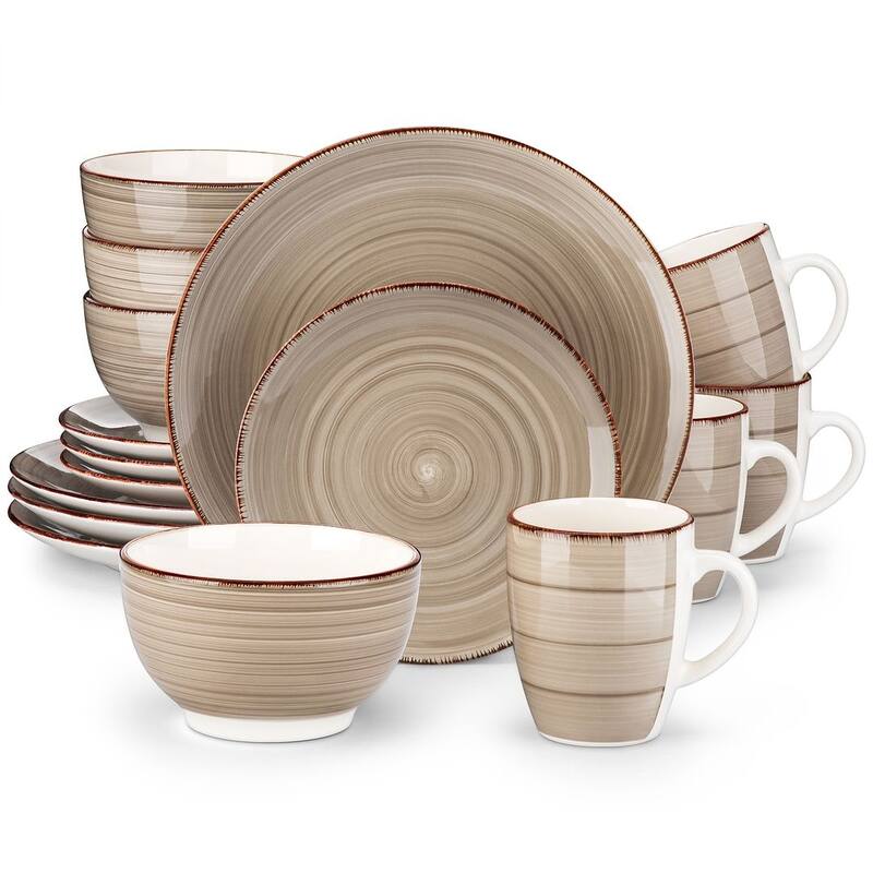 vancasso Bella 16-Piece Stoneware Dinnerware Set (Service for 4) - Coffee
